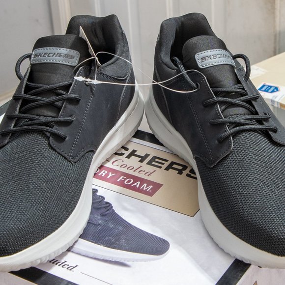 Men Slip on Skechers Black Shoes‎ main image 7